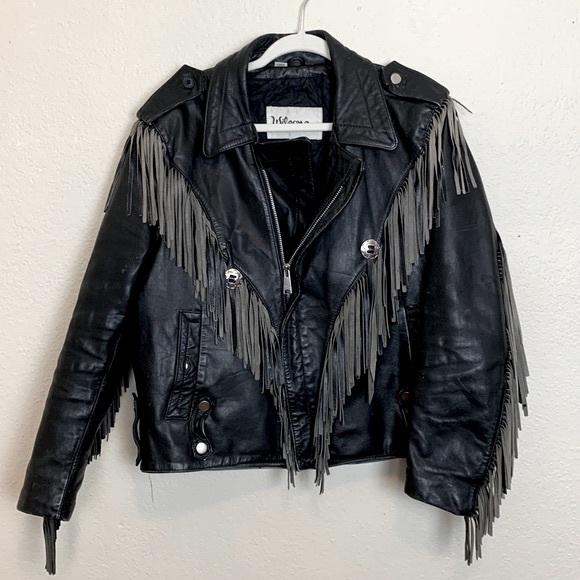 Wilsons Leather Jackets & Blazers - Wilson’s leather western fringe black womens riding jacket